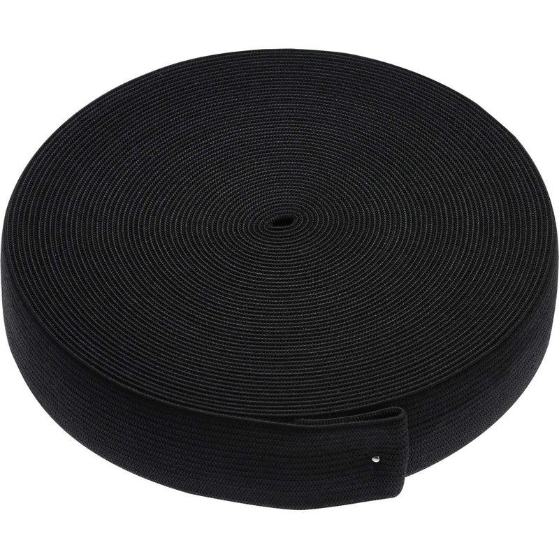Barcelonetta | 50 Yard X 1" Inch | Sewing Elastic | Elastic Band Spool | Knit Roll, Stretch, Craft Elastan | Made in USA (Black) - Image 1